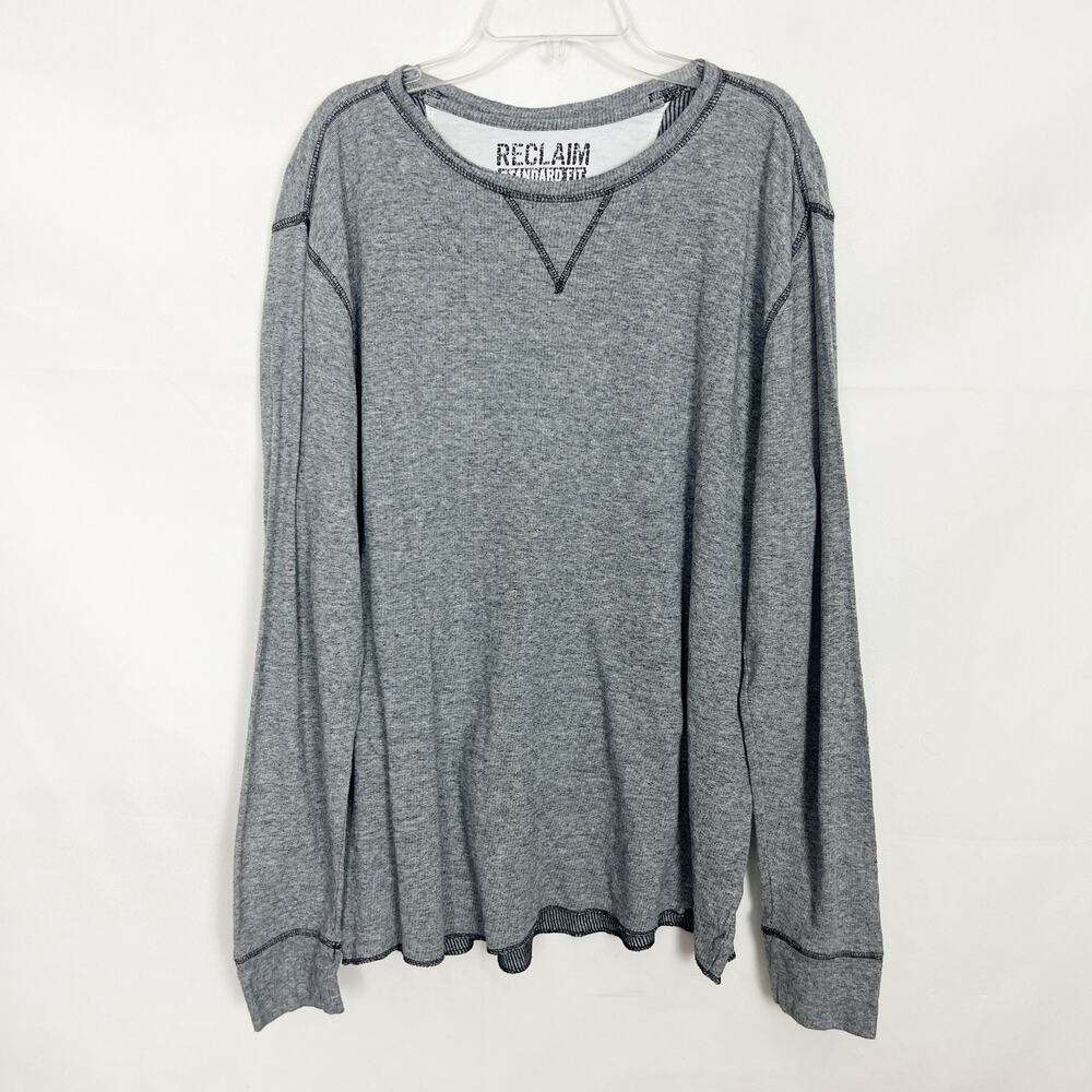 Reclaim Standard Fit Men's Gray Pullover Thermal Size Large